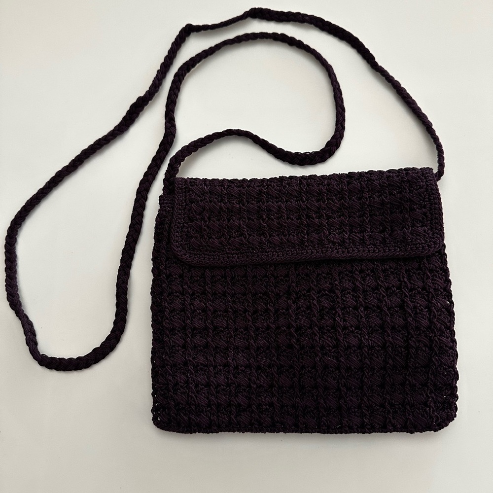 Purple Woven Clutch Bag
